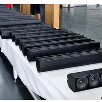 Haut-parleur colonne à source linéaire active de 4,5 pouces avec tweeter en néodyme, diaphragme en alliage de titane et boîtier en bois pour salles de conférence