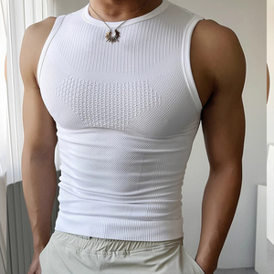 Camiseta Deportiva de Compresión sin Mangas para Hombre, Transpirable, Ajustada, para Deportes, Venta Directa de Fábrica - Product Image 3
