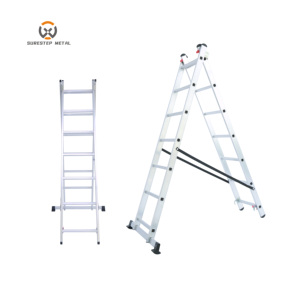 Échelle extensible en aluminium à 2 sections certifiée EN131, échelle industrielle robuste, capacité de charge de 150 kg, entrepôt et extérieur - Product Image 6