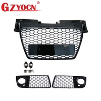 Kit de conversion de calandre en nid d'abeille pour Audi TT 8J S-Line 06-14, calandre de pare-chocs avant + grilles de feux antibrouillard inférieurs 8J0853651A 8J0807681J