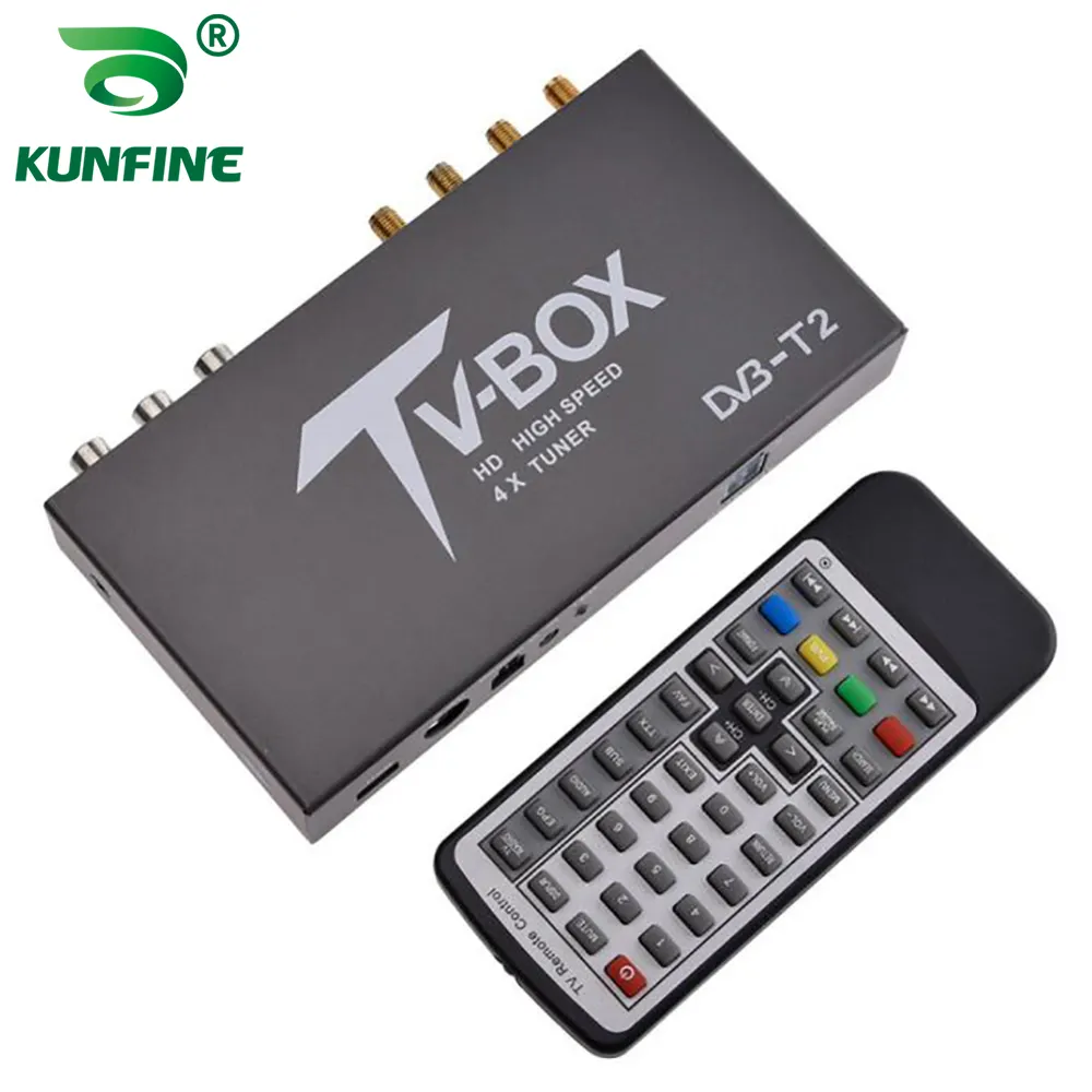 HDTV 튜너 수신기 자동차 Dvb T2 디지털 Tv 수신기 멀티 PLP 디지털 TV 수신기 자동차 DTV 박스 4 튜너 안테나