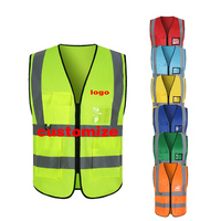Gilet de sécurité réglable haute visibilité Gilet de sécurité pour hommes Gilet Led en polyester réfléchissant le trafic avec logo personnalisé