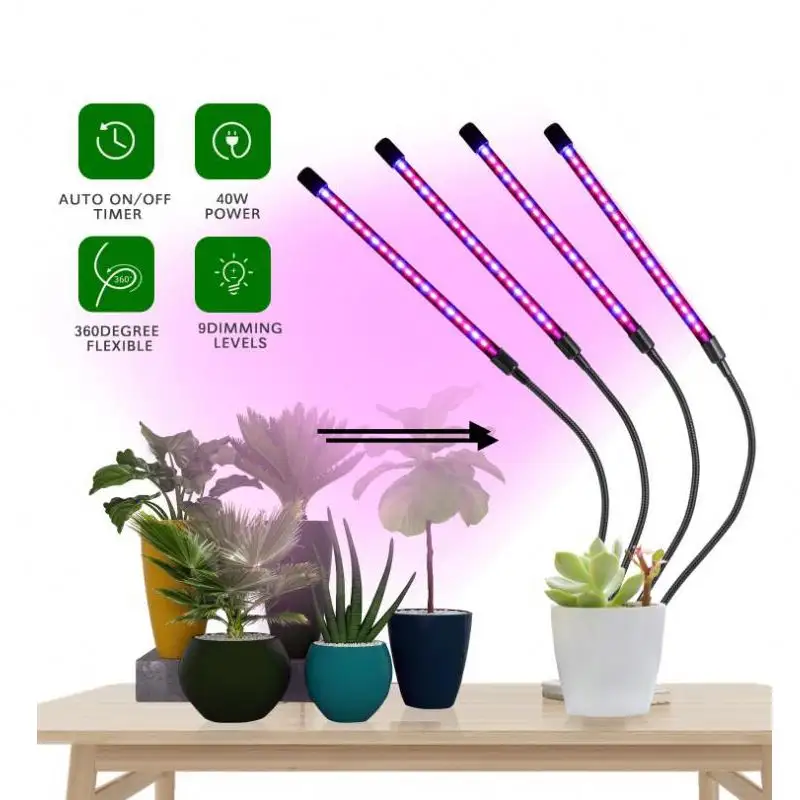 USB kafa 5 seviyeleri kısılabilir masa ışığı bitki büyümesi için 18W kırmızı mavi kırmızı ve mavi otomatik açık ve kapalı LED kapalı bitki lamba büyümeye