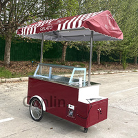 Carrito de helado móvil Retro, carrito de helado personalizado a la venta
