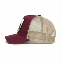 Casquette Trucker Personnalisée 5 Panneaux avec Dos en Maille, Patch Cheval Tissé, Snapback Ajustable Unisexe, Gorras pour Activités de Plein Air, Personnalisation OEM ODM