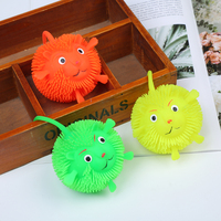 Jouet Yoyo à visage souriant à presser, balle gonflable à visage d'animal mignon, balles lumineuses pour enfants