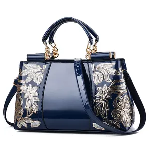 Minissimi Taschen PU Leather Bags Embroidery Patent Handbag Easy To Carry Top Grade Handbag For Women
