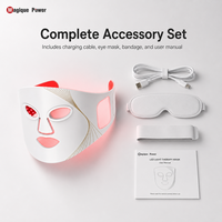 Máscara de Terapia LED Portátil Profesional Magique Power, Tecnología Fotónica PDT, 460nm 550nm 850nm, Máscara Facial Roja