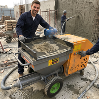 Machine à projeter le ciment et le mortier automatique à moteur, débit de 5m³/h, tension 220V/380V, multifonctionnelle pour la construction