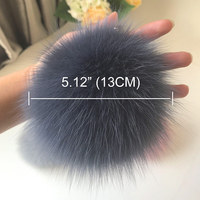 Véritable fourrure de renard pompon porte-clés porte-clés en fourrure sur le sac mignon bricolage moelleux pompon pendentif accessoires