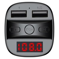 Émetteur FM Bluetooth T60 pour voiture, adaptateur Bluetooth pour voiture, chargeur de voiture double USB, lecteur MP3, prend en charge les cartes TF et les clés USB