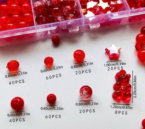 Cuentas de Plástico para Hacer Pulseras, Estilo Colorido, Caja de 12 Compartimentos, Cuentas Rojas y Perlas, 2024 - Product Image 6