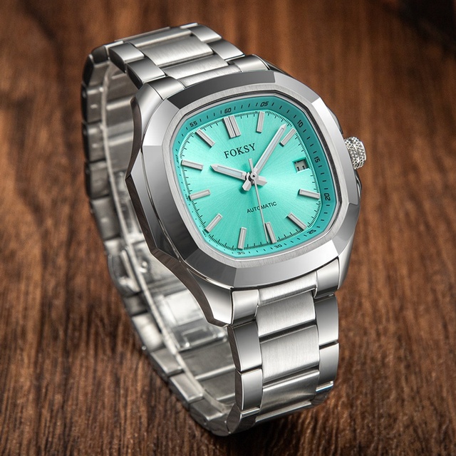 ODM/OEM Automatic Watches Factory Custom Logo 5ATM Waterproof Square Case Stainless Steel Mechanical Watch Wristwatch for Men
