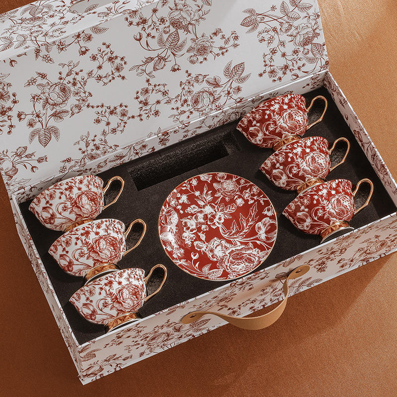 Rose Garden 6 Cup 6 Plate 6 Spoon Gift Box