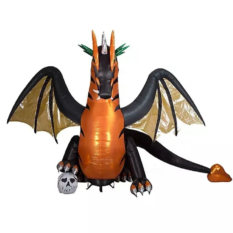 Animatronic filme animado dragão ocidental dragão azul para o tema dino divertimento parte maior Dragão inflável salto
