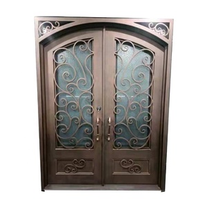 Conceptions de porte d'entrée de sécurité en fer forgé pour porte en acier extérieure avant de la maison pour la rupture thermique de la maison - Product Image 4