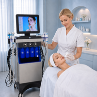 Appareil de soin du visage 14 en 1 avec jet d'oxygène, peeling au diamant, nettoyage en profondeur, microdermabrasion, hydrodermabrasion