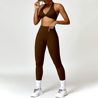 Ensemble de sport YIYI Twist Sexy Bra et Leggings Taille Haute Effet Push-Up pour Yoga et Fitness