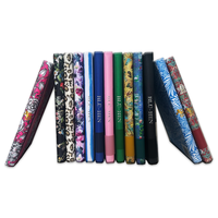 Carnet à couverture en tissu personnalisé avec poche et 2 marque-pages en ruban
