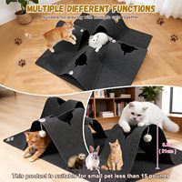 Tapis de jeu pour chat en feutre de laine réglable, moderne, durable, écologique, pliable, tunnel multi-trous, tapis interactif, jouet d'activité pour chaton