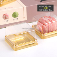Transparente quadratische Kunststoff-Mooncake-Präsentationsbox aus PET für Muffins, Gebäck, Desserts und Eigelb-Puffs – Aufbewahrungsbox