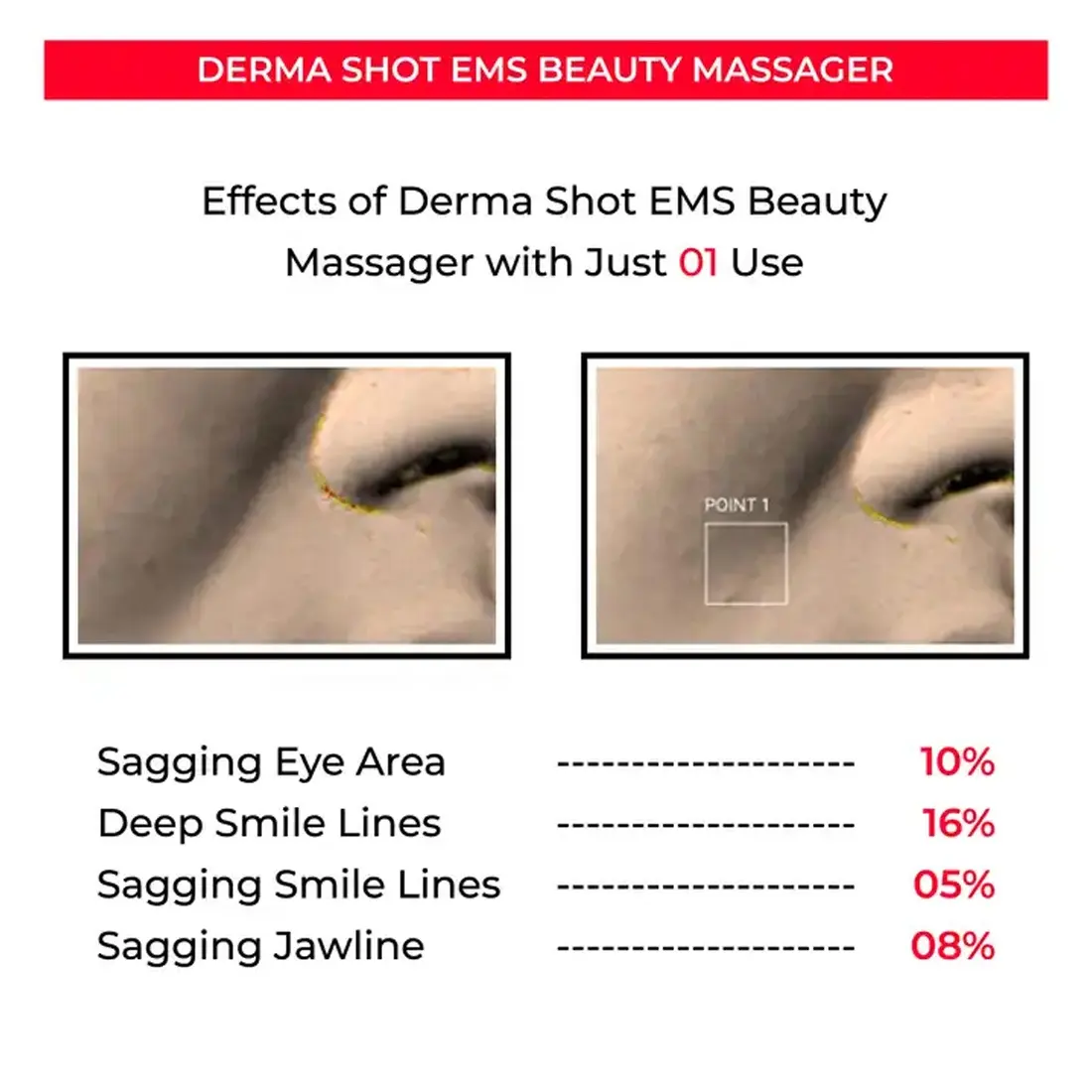 3 โหมดสําหรับ derma shot นวดกระชับผิวบําบัดนวดหน้า 3d face roller สําหรับตาหน้าผากคู่คางน่อง