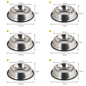 Produsen grosir mangkuk anjing peliharaan baja tahan karat mangkuk air makanan kucing awet dengan alas karet antiselip - Product Image 3