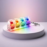 Hot Selling Macaron 4 Key RGB Light EVA Fidget Clicker Keychain Portable Plastic Mechanical Keycap Student Office Stress Relief