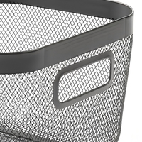 Panier de rangement carré en métal grillagé avec poignées latérales doubles pour la maison et le bureau