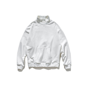 Logo Personalizzato di alta Qualità Loose Fit Unisex In <span class=keywords><strong>Cotone</strong></span> <span class=keywords><strong>Biologico</strong></span> Maglia A Manica Lunga Stand Collo <span class=keywords><strong>Felpa</strong></span> - Product Image 4