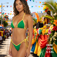 Maillot de bain triangle femme color block extensible, style brésilien, pour la plage, le carnaval de Rio et le défilé de Samba, fabrication 2027