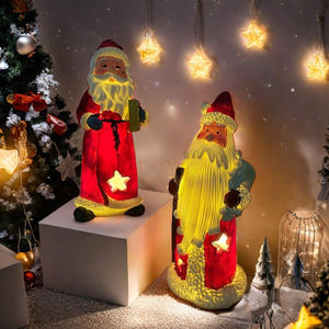 Vente en gros transfrontalière : Ornement de fête de Noël en résine époxy sculptée, motif Père Noël et Bonhomme de neige, style art populaire artistique, pour décoration de maison et de bureau - Product Image 1