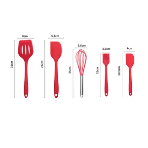 Ensemble de 5 manche en Silicone de qualité alimentaire, ustensiles de cuisine en Silicone pour le barbecue