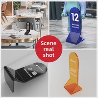 YXM - Letreros de Mesa Personalizables de Acrílico Colorido, Soportes de Exhibición para Tarjetas de Escritorio, Marcadores de Asientos para Restaurantes y Hoteles, Porta Números de 165x60 mm