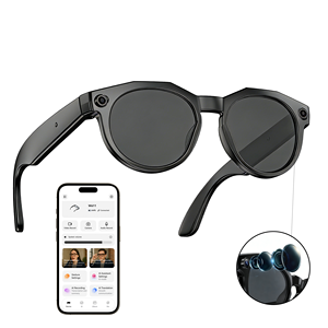 Lunettes Intelligentes Homirn W611 avec Caméra 8MP, Enregistrement Vidéo, Mémoire 4 Go, Appel Bluetooth, Traduction IA, <span class=keywords><strong>Casque</strong></span> Audio Connecté et Lunettes de Soleil - Product Image 3