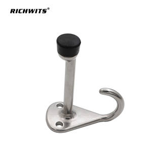 Butée de porte silencieuse en caoutchouc deux-en-un en acier inoxydable massif anti-collision pour salles de bain - Product Image 3