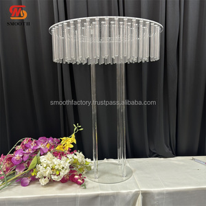 LEDA Wedding Acrylic Clear Flower Stand New Design Round Flower Rack for Wedding <b>Table</b> Decoration - Product Image 4