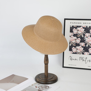 Chất Lượng Cao Biểu Tượng Tùy Chỉnh Mùa Hè Bãi Biển Ngoài Trời Vòng <span class=keywords><strong>Top</strong></span> Sun <span class=keywords><strong>Hat</strong></span> Rộng vành Giấy Trống Mũ Rơm Cho Phụ Nữ - Product Image 1