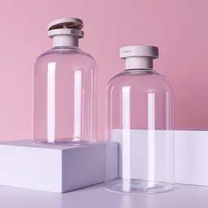 Einzigartige leere 250 300ml klare PET-Kunststoff-Squeeze-Shampoo flaschen für das Hotel