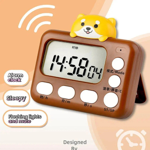 Minuteur électronique pour enfants en forme de chien de dessin animé, réveil, gadget de rappel pour la cuisine - Product Image 4
