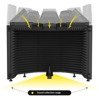 Couvercle insonorisant pliable pour microphone de studio d'enregistrement XTUGA, matériau métal+ABS+mousse, absorption acoustique, protection contre le vent, réduction du bruit
