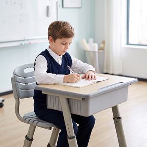 Ensemble de chaise et de bureau pour étudiants, ergonomique, respirant, réglable en hauteur, pour adolescents, pour la maison, la salle de classe, l'étude - Product Image 4