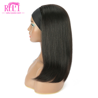 Bandeau en cheveux naturels brésiliens pour femmes, perruque sans colle, cheveux vierges, faite à la Machine, sans colle