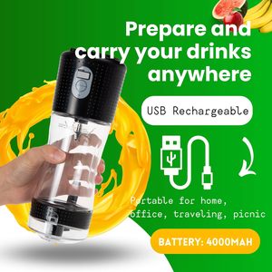 Sıcak Satış 380ml Kablosuz El <span class=keywords><strong>Blender</strong></span>ı, Pil ve USB Güç Kaynağıyla Araba, Otel Kullanımı İçin Taşınabilir, Buz Kırma Özellikli, Şarj Edilebilir İçecek Kapağı - Product Image 3