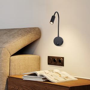 Lampu Dinding malam & baca Hotel Modern, lampu meja lampu buku leher angsa samping tempat tidur fleksibel untuk malam & membaca - Product Image 4