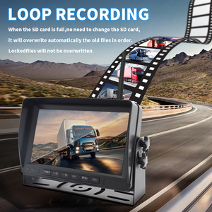 9 Inch <strong>Quad</strong> <strong>Monitor</strong> for Car <strong>with</strong> 4 Channel Split Carplay Display Video Recording for Truck Vehicle School Bus - Product Image 2