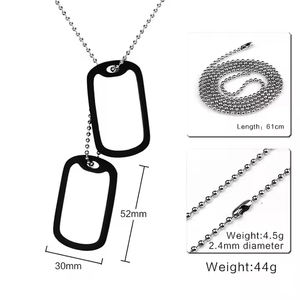 साइलेंसर के साथ कुत्ते का टैग पेलेंट सिलिकॉन स्टेनलेस स्टील पुरुषों चोकर पंक बॉक्स चेन खाली धातु कुत्ते टैग हार - Product Image 4