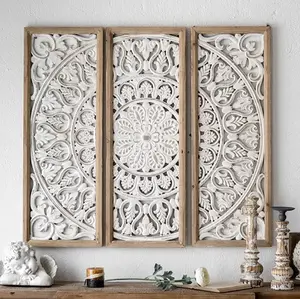 Arte de Pared de Resina Tallada, Panel Decorativo con Diseño Floral, Arte Antiguo Desgastado, Decoración de Boda, Decoración de Ramadán - Product Image 1