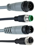 Cable de Cámara AHD con Conector M12 Impermeable de 4 Pines, 5M/10M/15M/20 Metros, Hembra a Macho, para Sistema de Cámara de Vehículo AHD