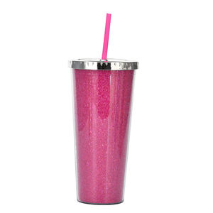 Gobelet en tissu de paillettes Double paroi, personnalisé, gobelet <span class=keywords><strong>d</strong></span>'eau à paillettes, en plastique écologique, gobelet acrylique avec paille en vrac, 24 <span class=keywords><strong>oz</strong></span> - Product Image 4